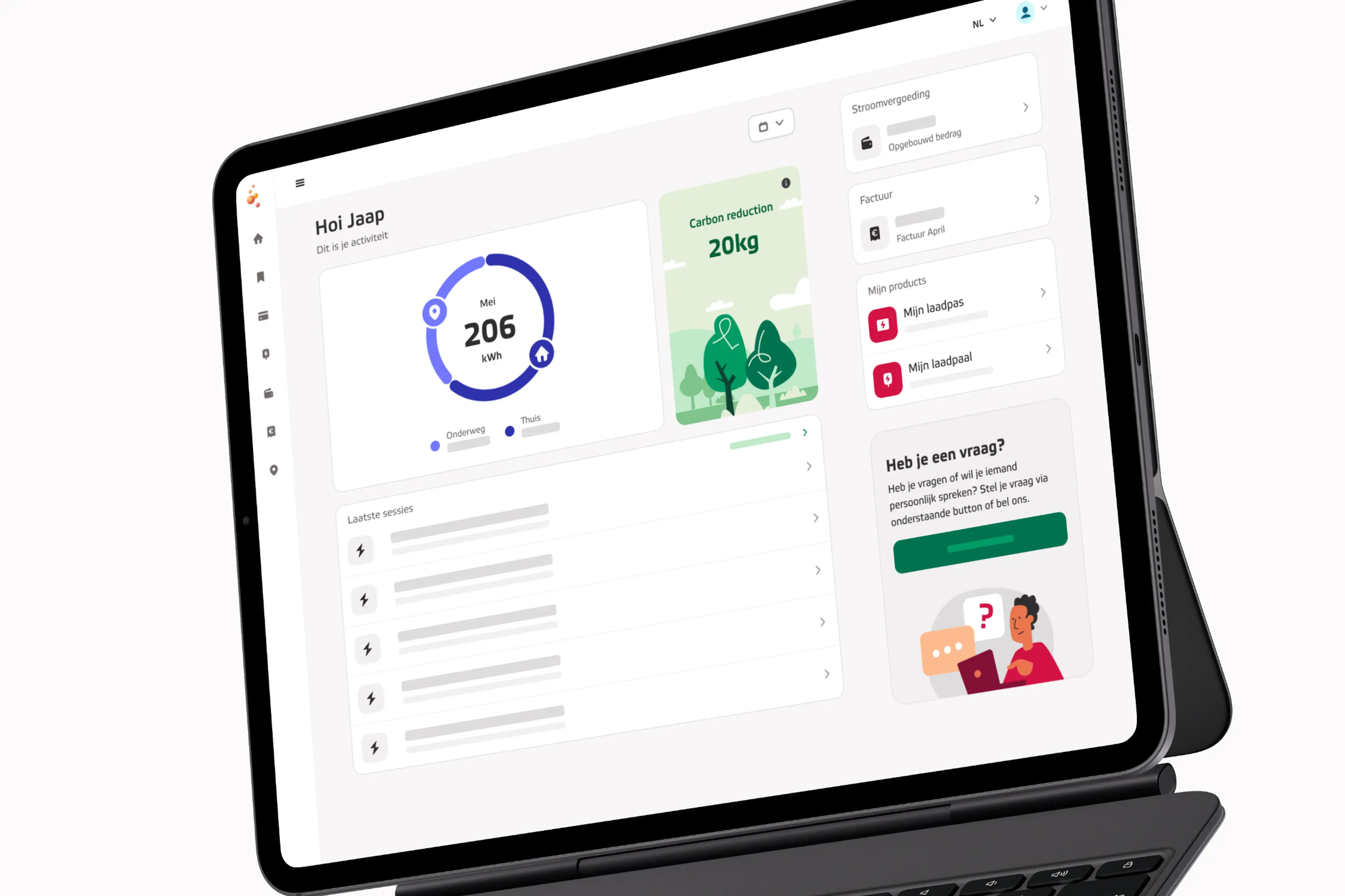 My Eneco eMobility op een laptop