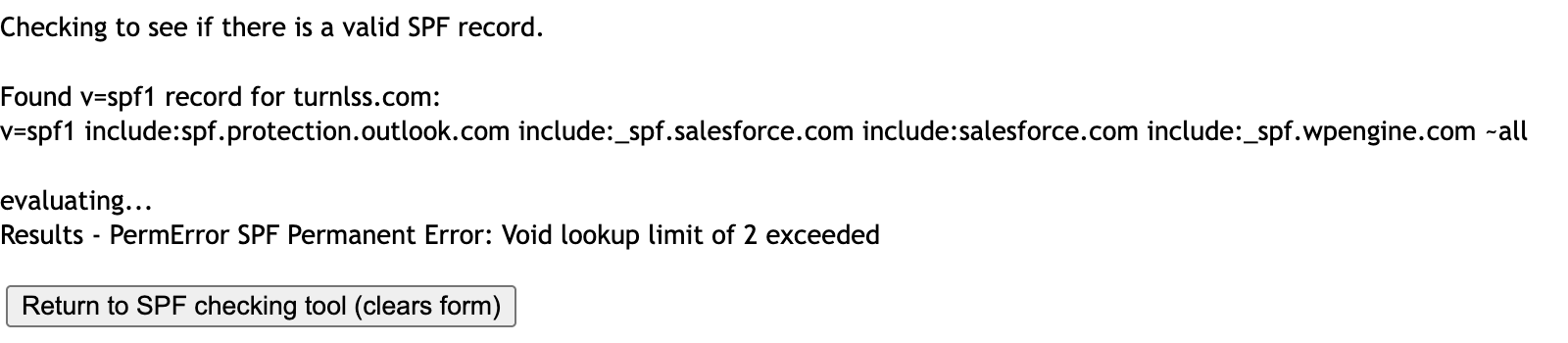 Kitterman: Void lookup limit of 2 exceeded