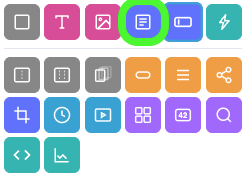 The Add Widgets panel with the Field Widget icon, a form with lines, circled in green.