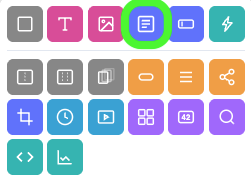 The Add Widgets panel with the Form Container Widget icon, a form with lines, circled in green.
