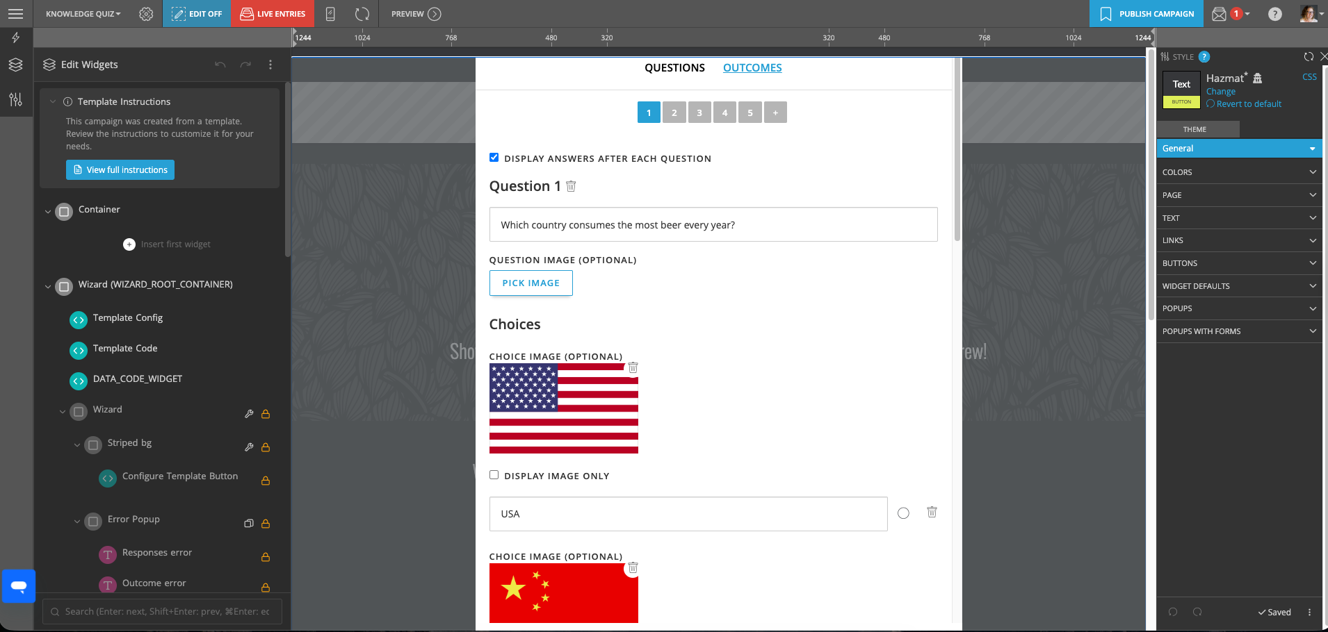 ShortStack’s Knowledge Quiz Template Setup Wizard