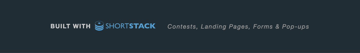 Desktop view of the branded footer without a call-to-action button: Built with ShortStack and the tagline only.