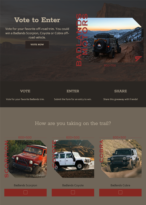 Vote to Enter Giveaway