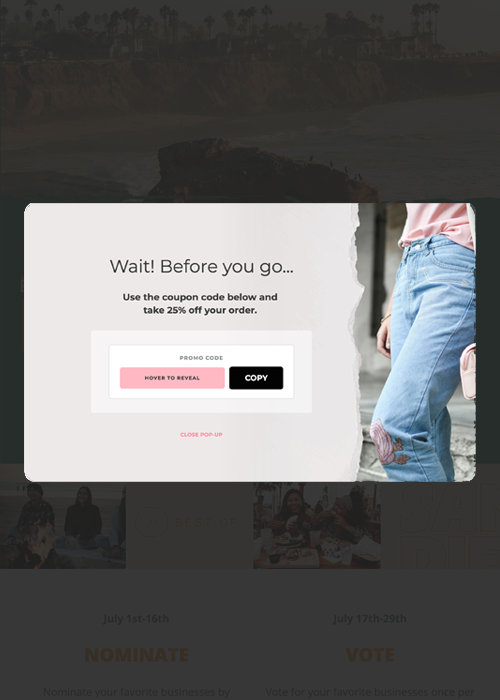 Exit-Intent with Coupon Pop-Up
