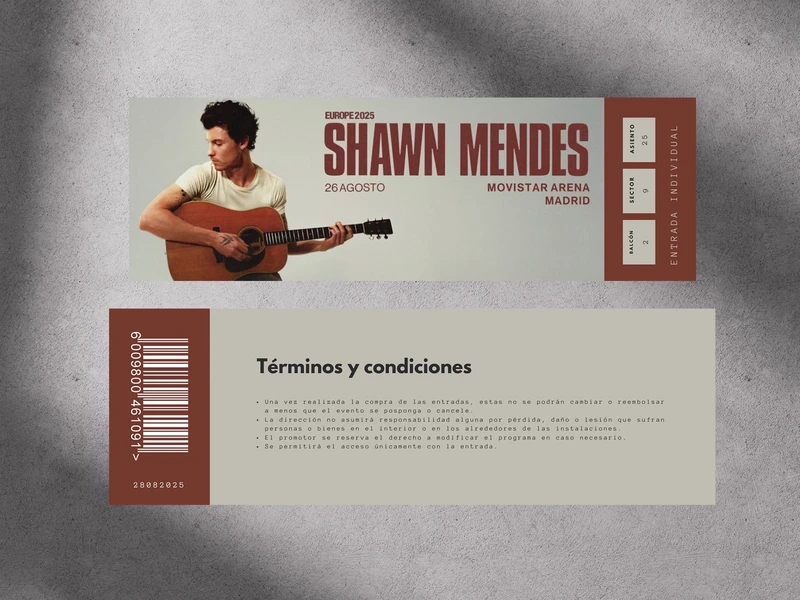 Entradas conmemorativas Shawn Mendes: On The Road Tour (FanArt)