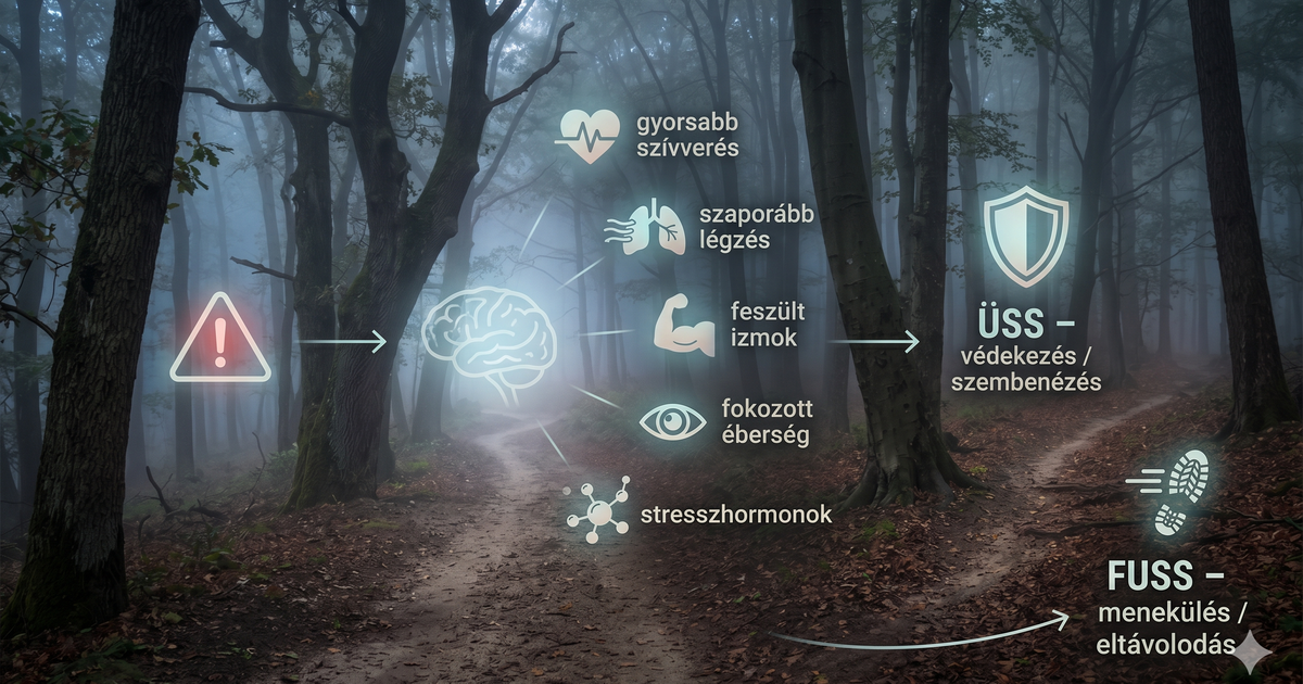 Üss vagy fuss — illusztráció a stresszválasz és a meditáció kontrasztjáról