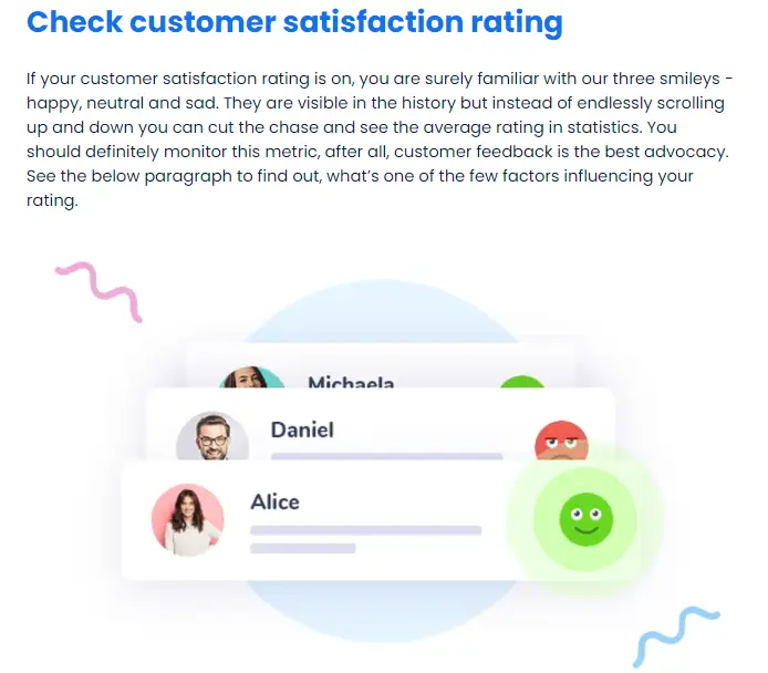 satisfaction ratings of existing customers