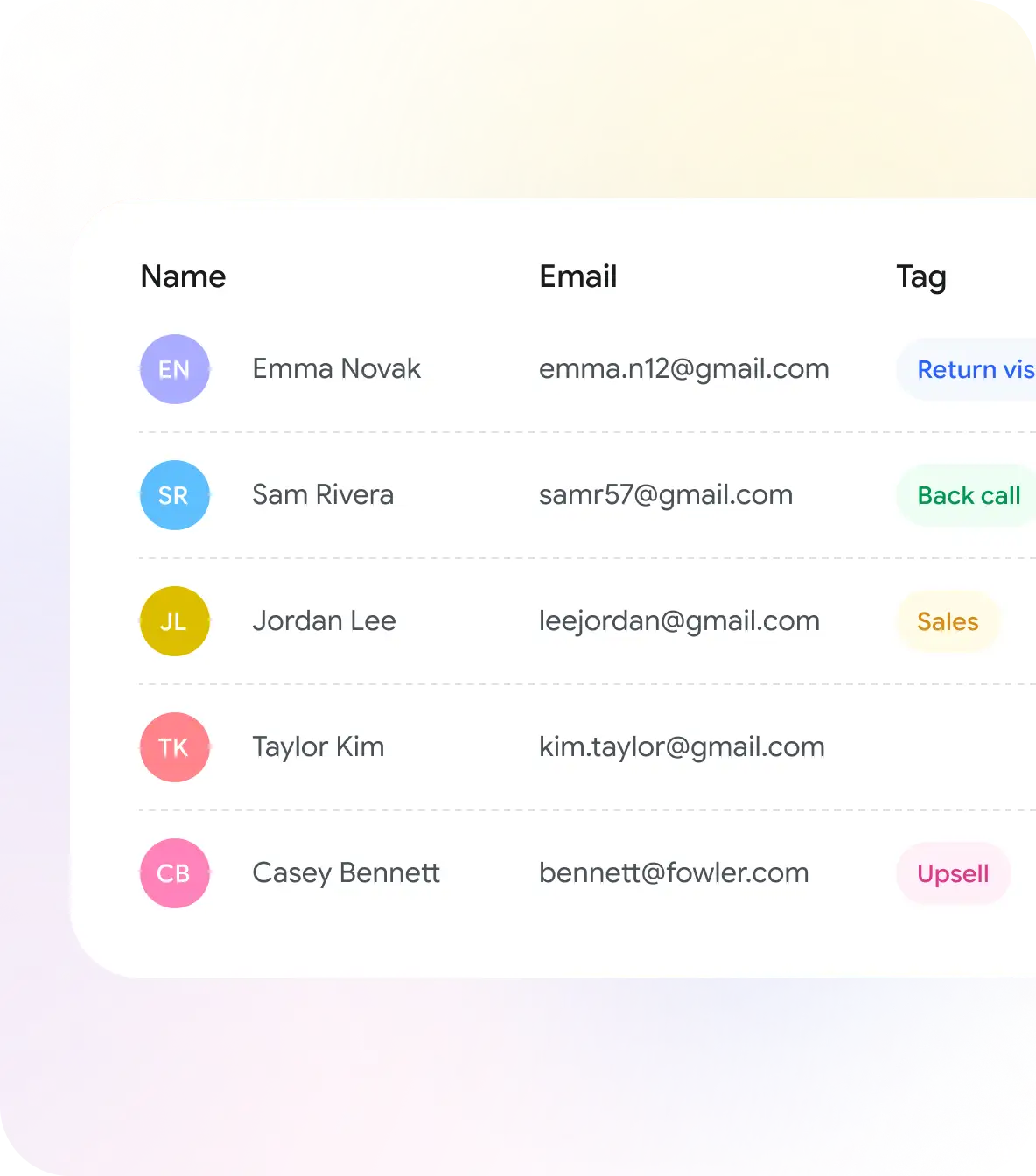 Collect & export leads