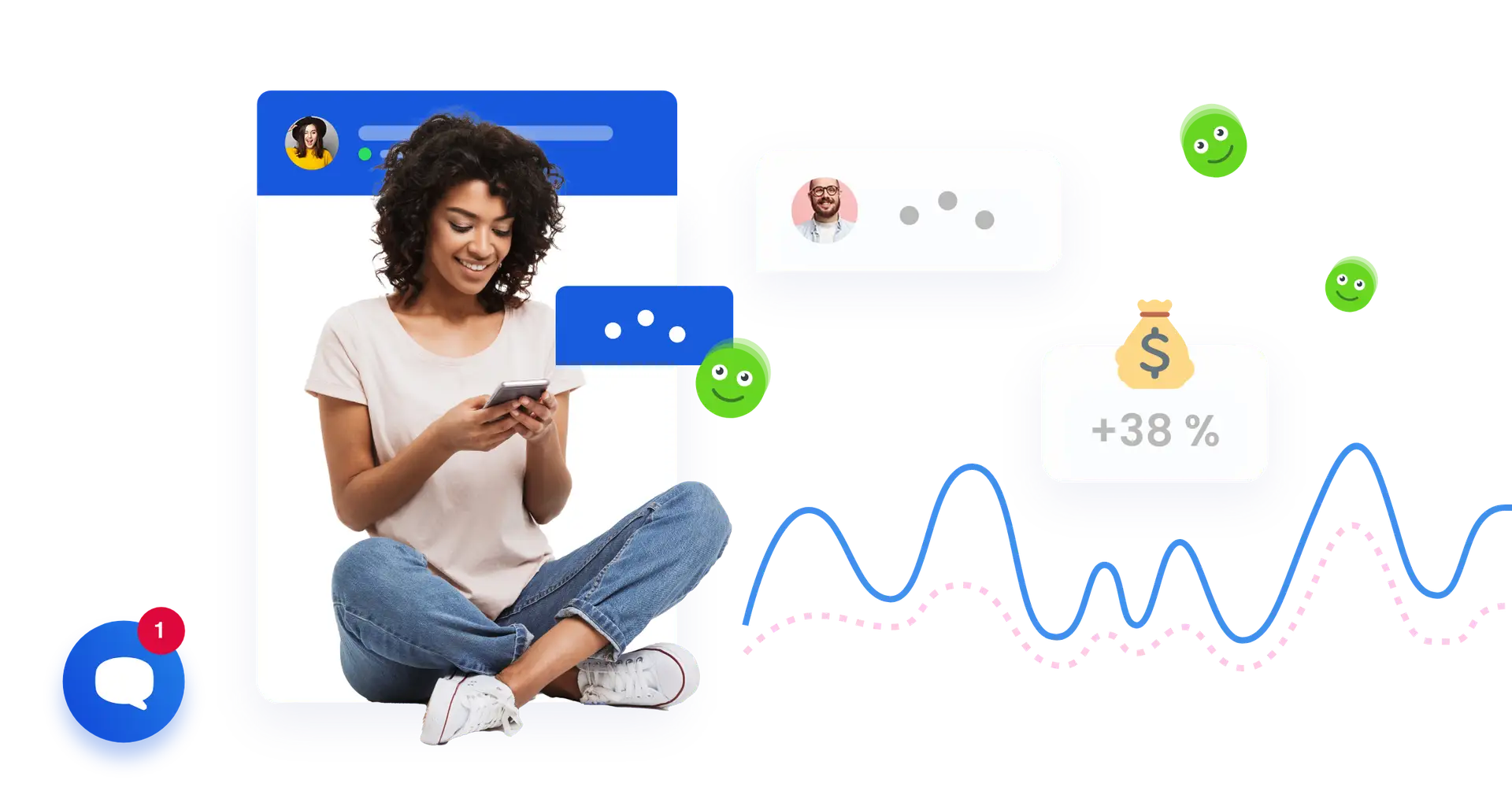 A live chat conversation