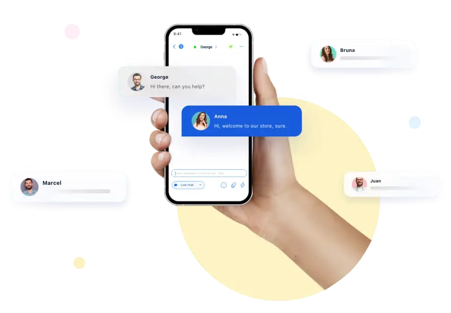 A web chat conversation