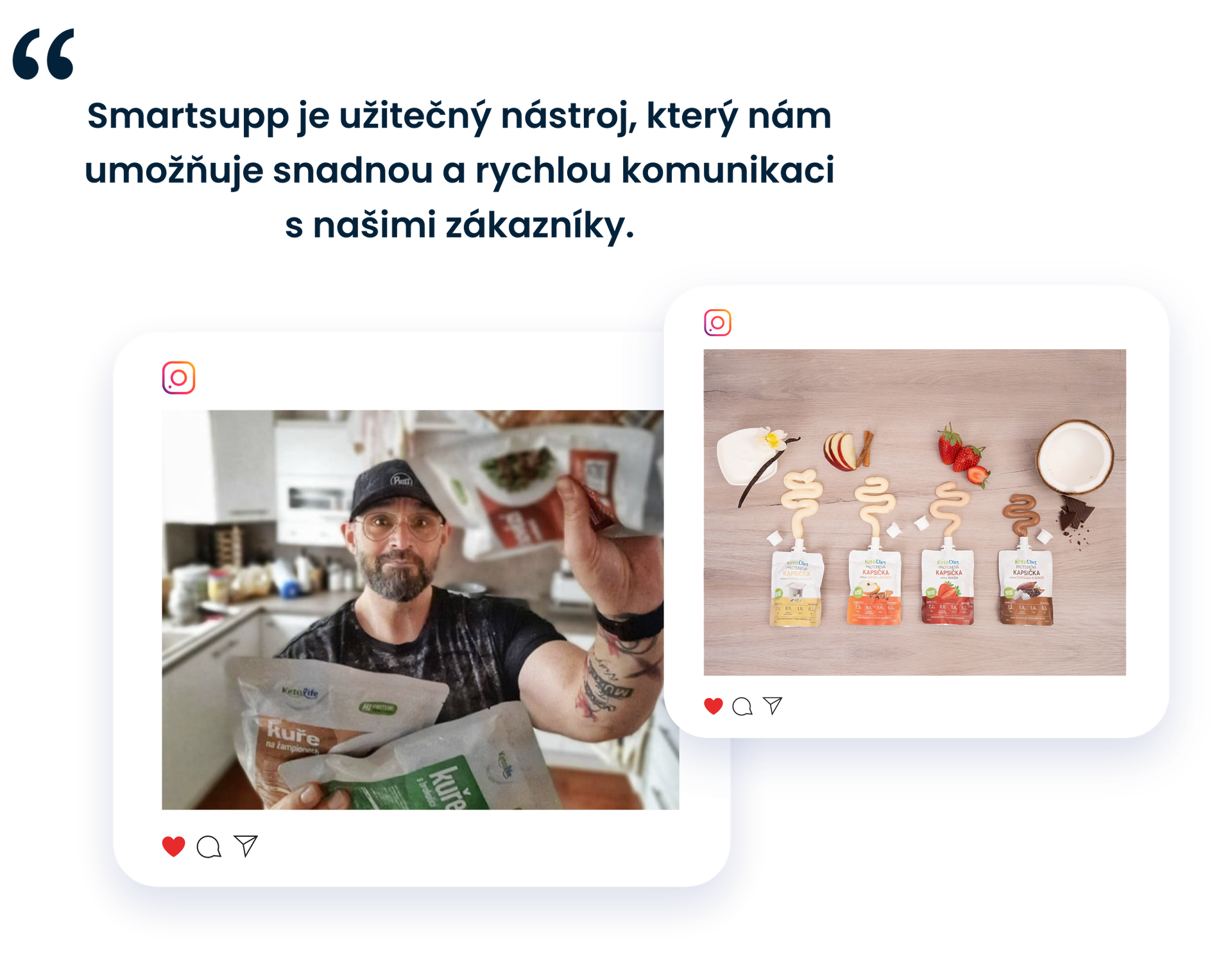 Posty na Instagramie KetoDiet zawierające historie ich klientów