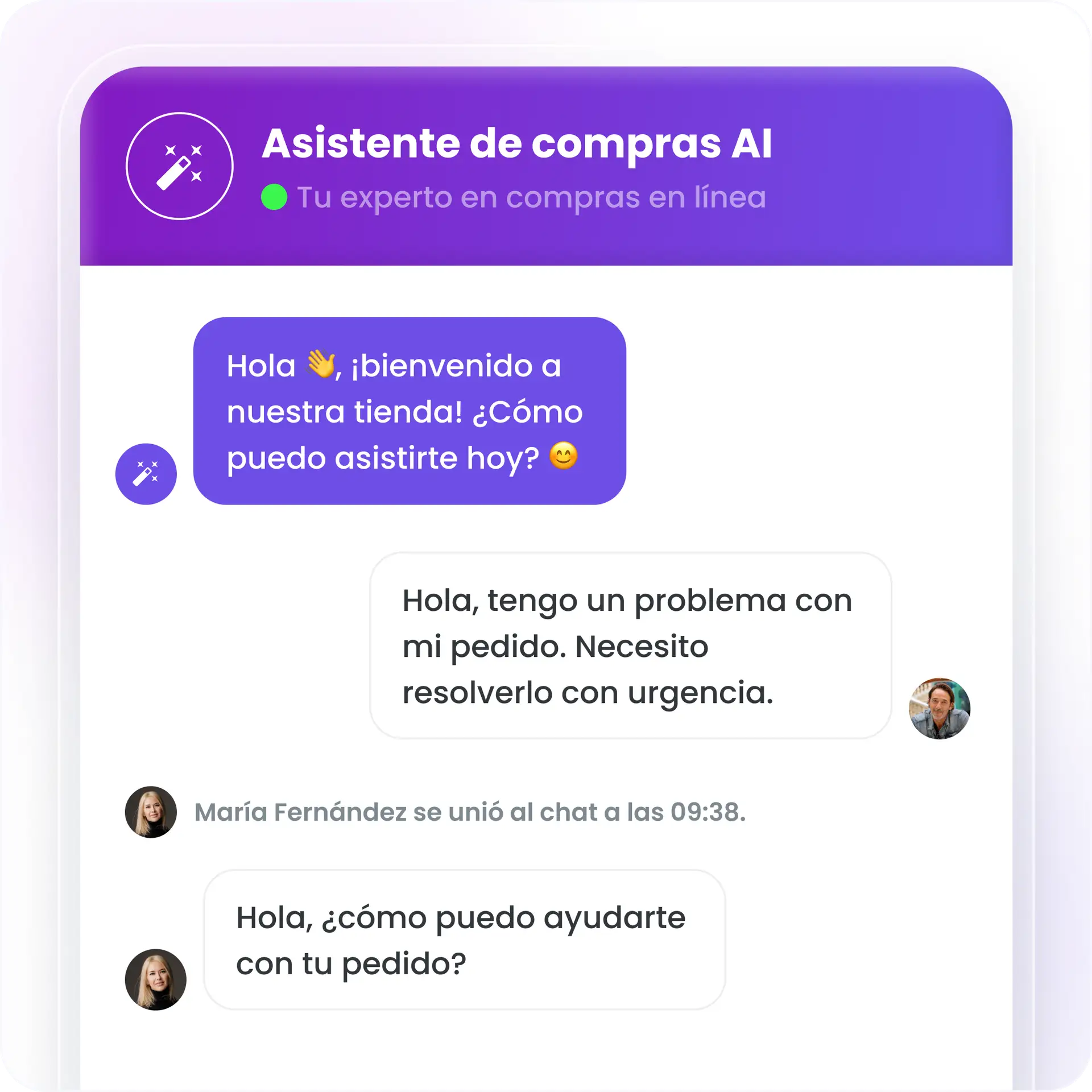 Asistente de compras Smartsupp AI Traspaso a agente en directo