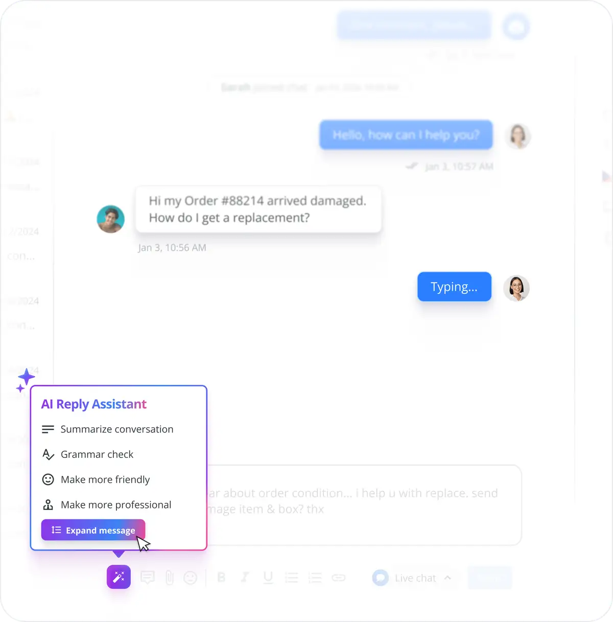 AI Reply Assistant - Speed up your response time by half