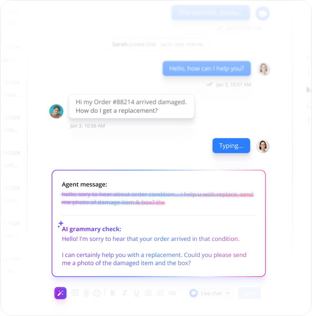 AI Reply Assistant - Grammar check