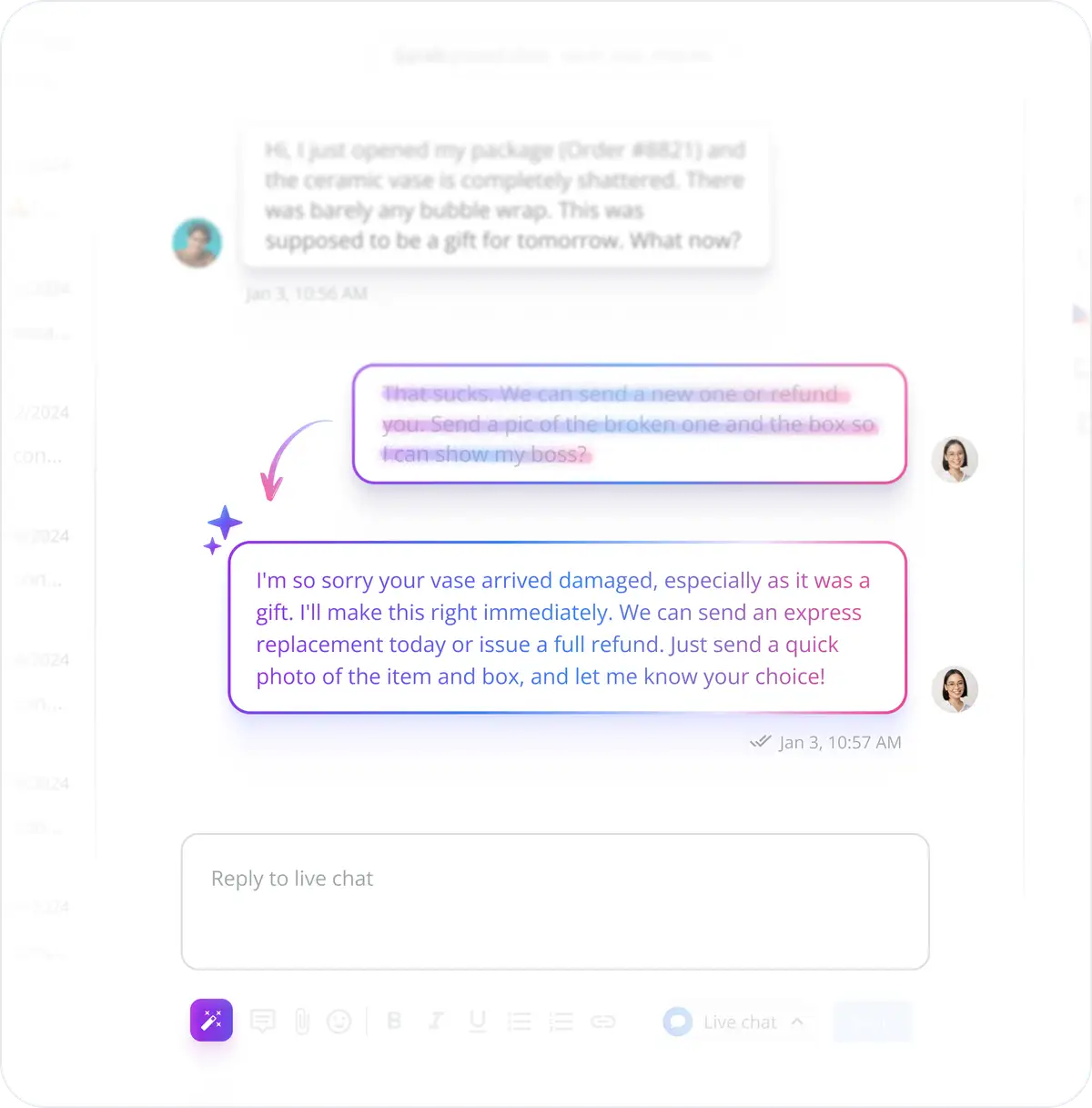 AI Reply Assistant - Set a professional tone for your brand