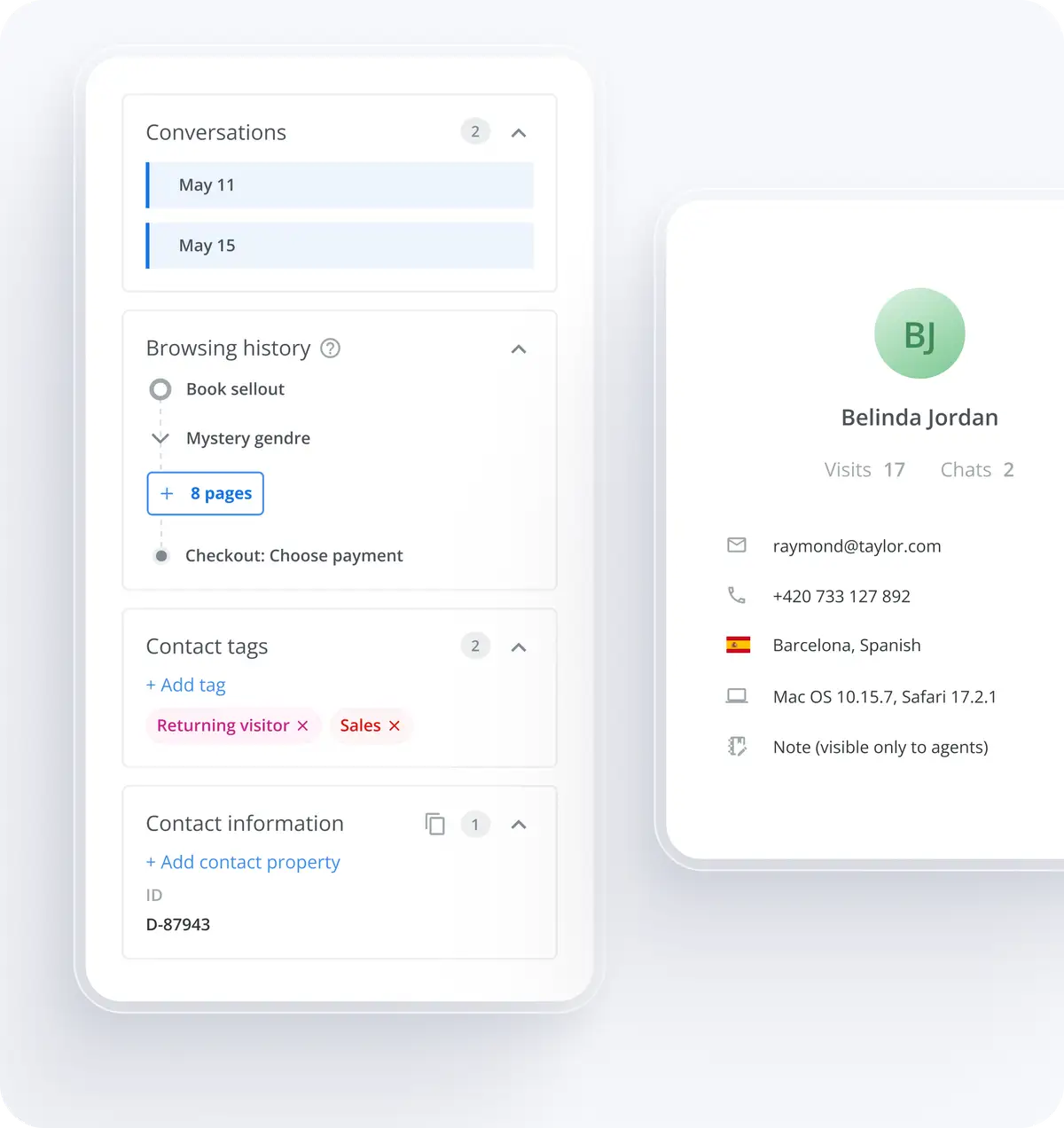 Smartsupp CRM - Complete customer profiles