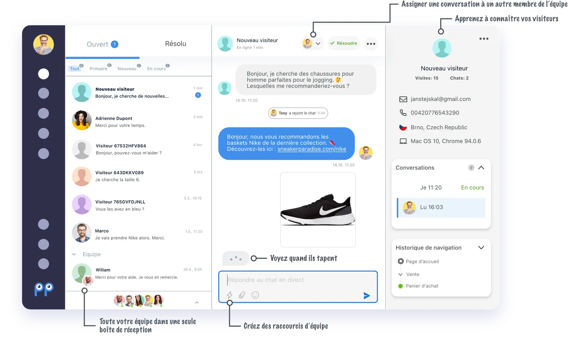 Smartsupp tableau de bord