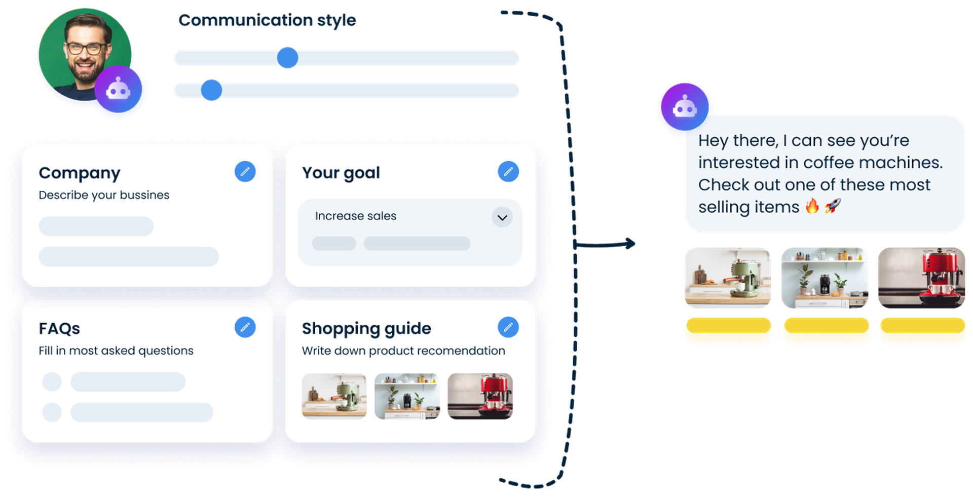 Set your own communication style with AI Shopping Assistant