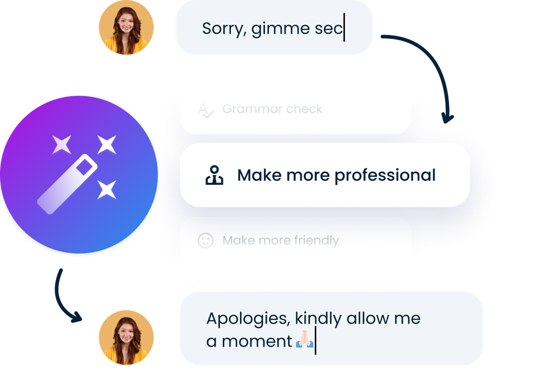 Make your texts more friendly or professional with AI Reply Assistant