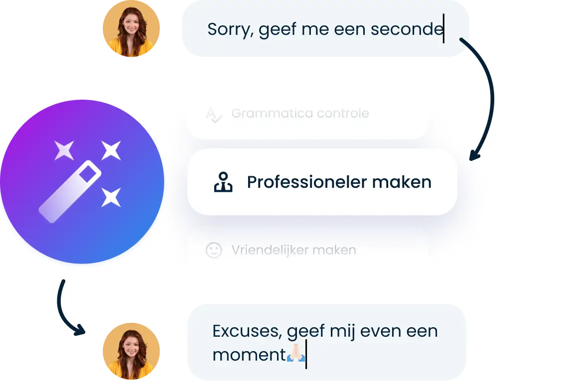 Maak je teksten vriendelijker of professioneler met behulp van de AI-Antwoord Assistent