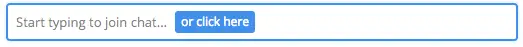 Smartsupp chat input field with placeholder text inviting the agent to start typing or click to join chat