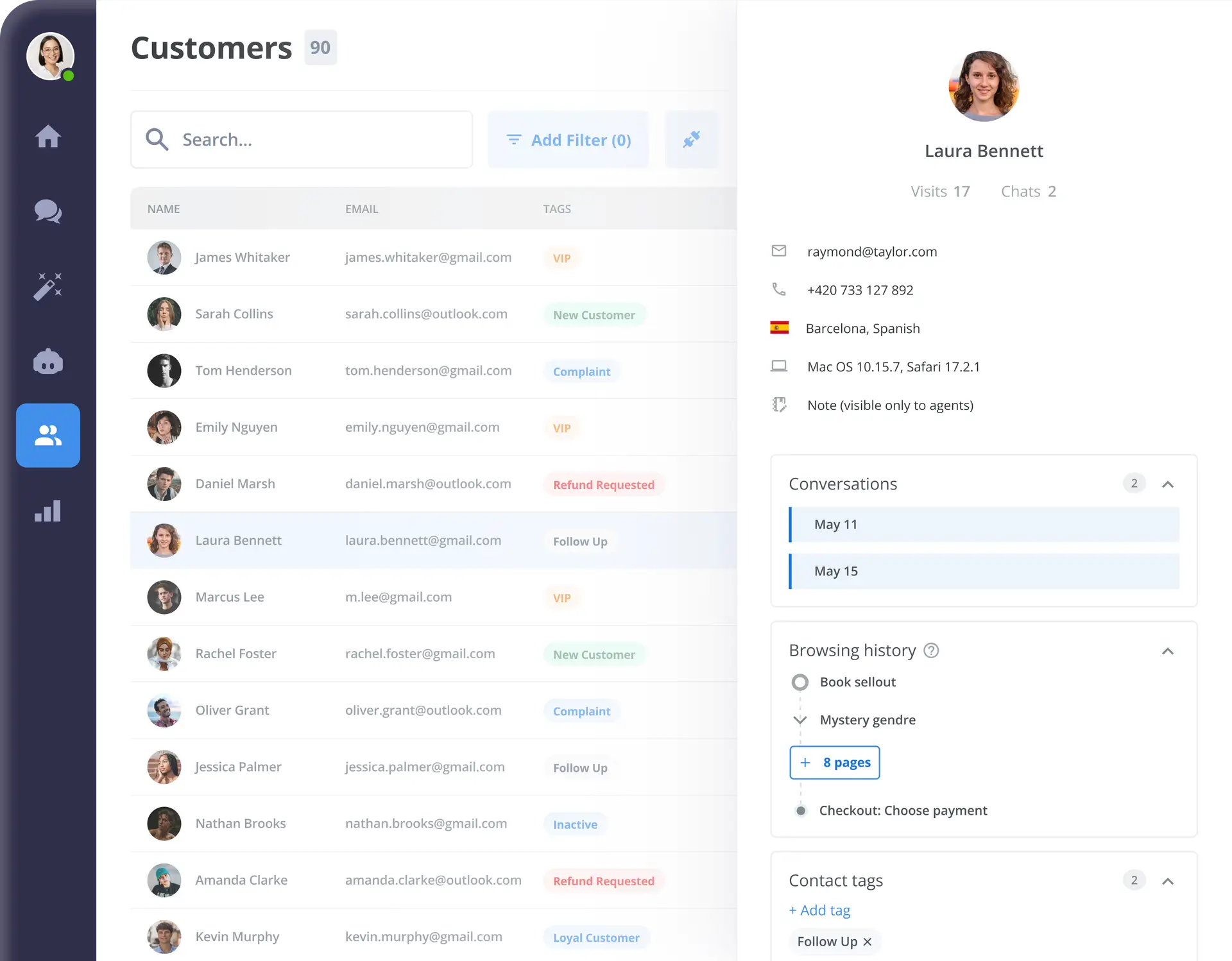 Smartsupp CRM & Contact Management