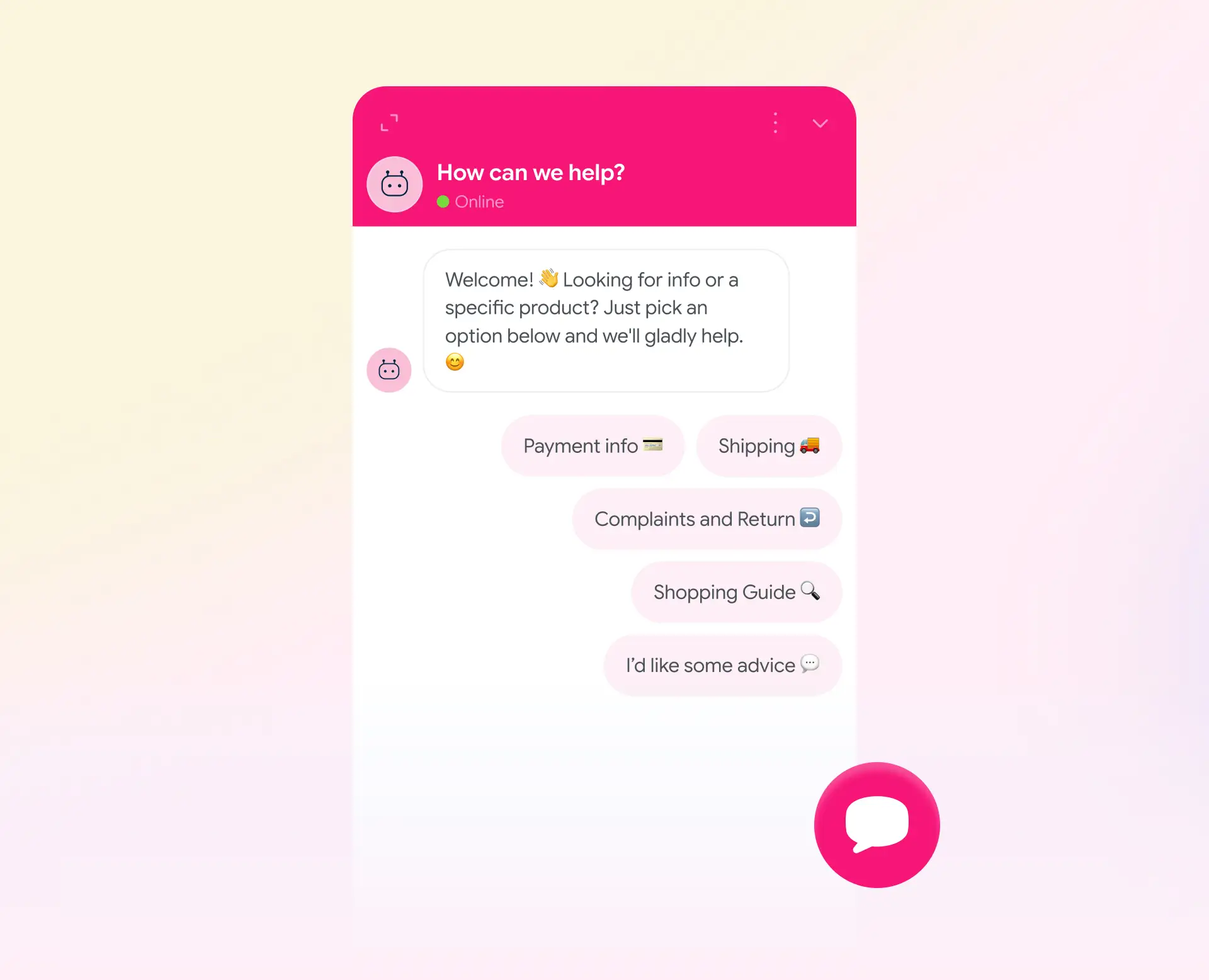 Chatbots help for smallest online store