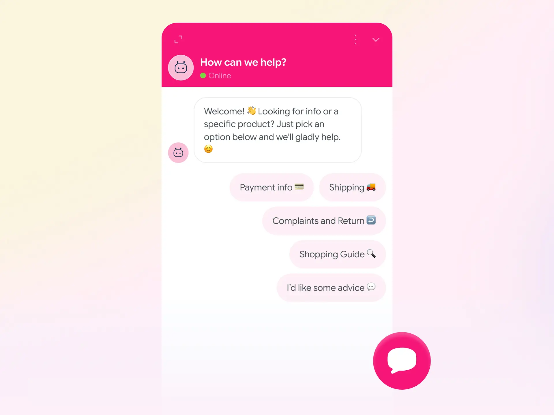 Chatbots help for smallest online store
