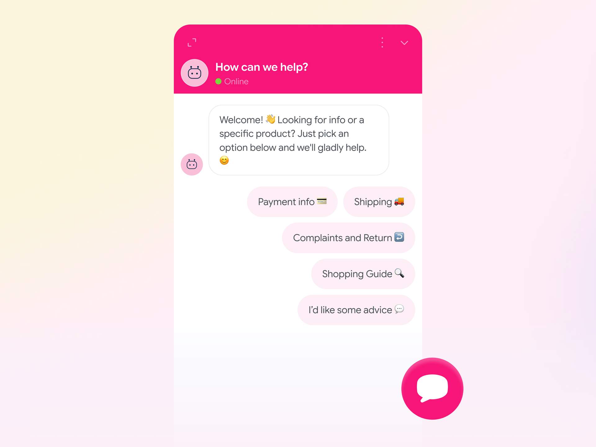 Chatbots help for smallest online store