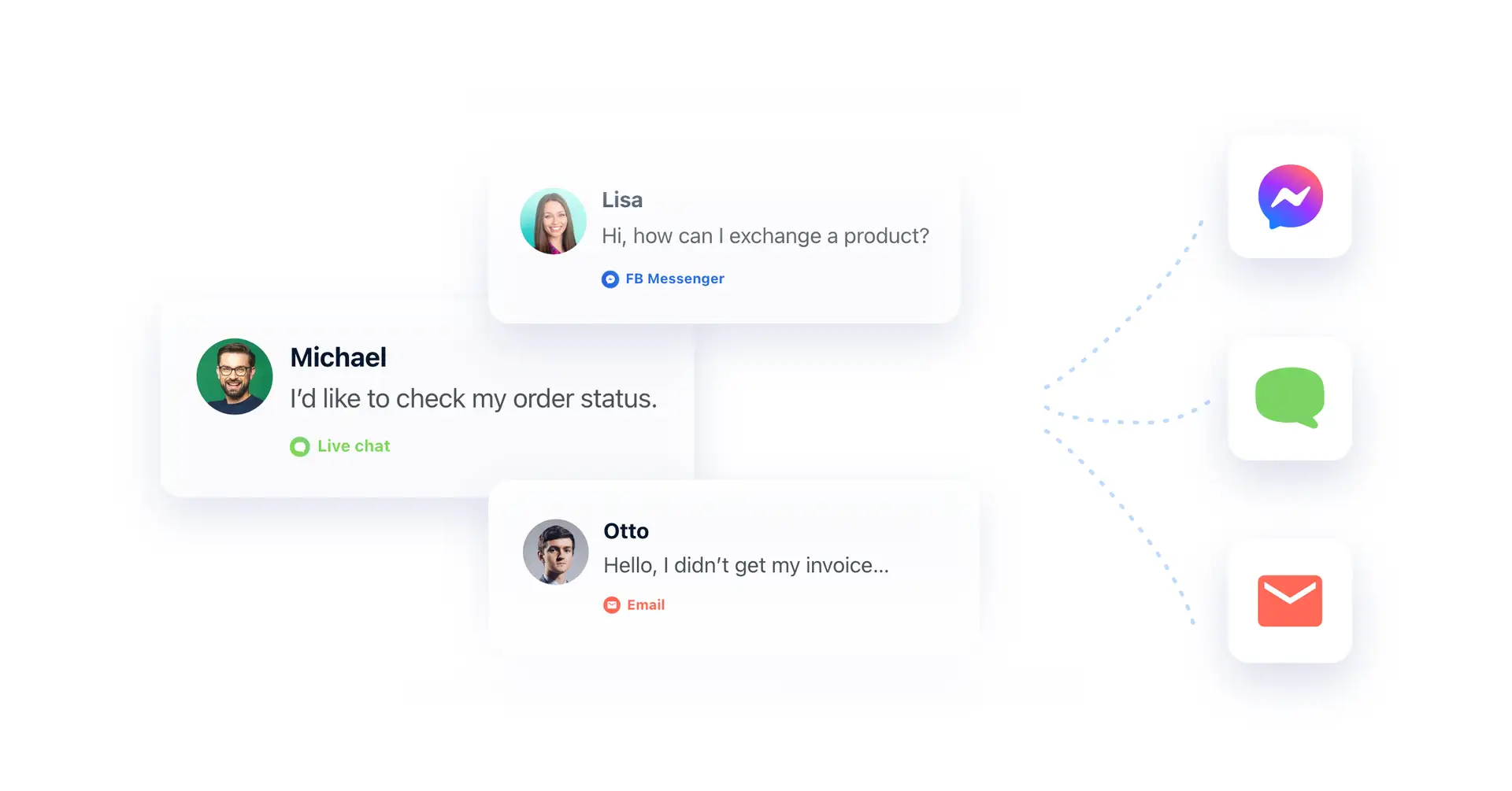 A live chat conversation with visitors