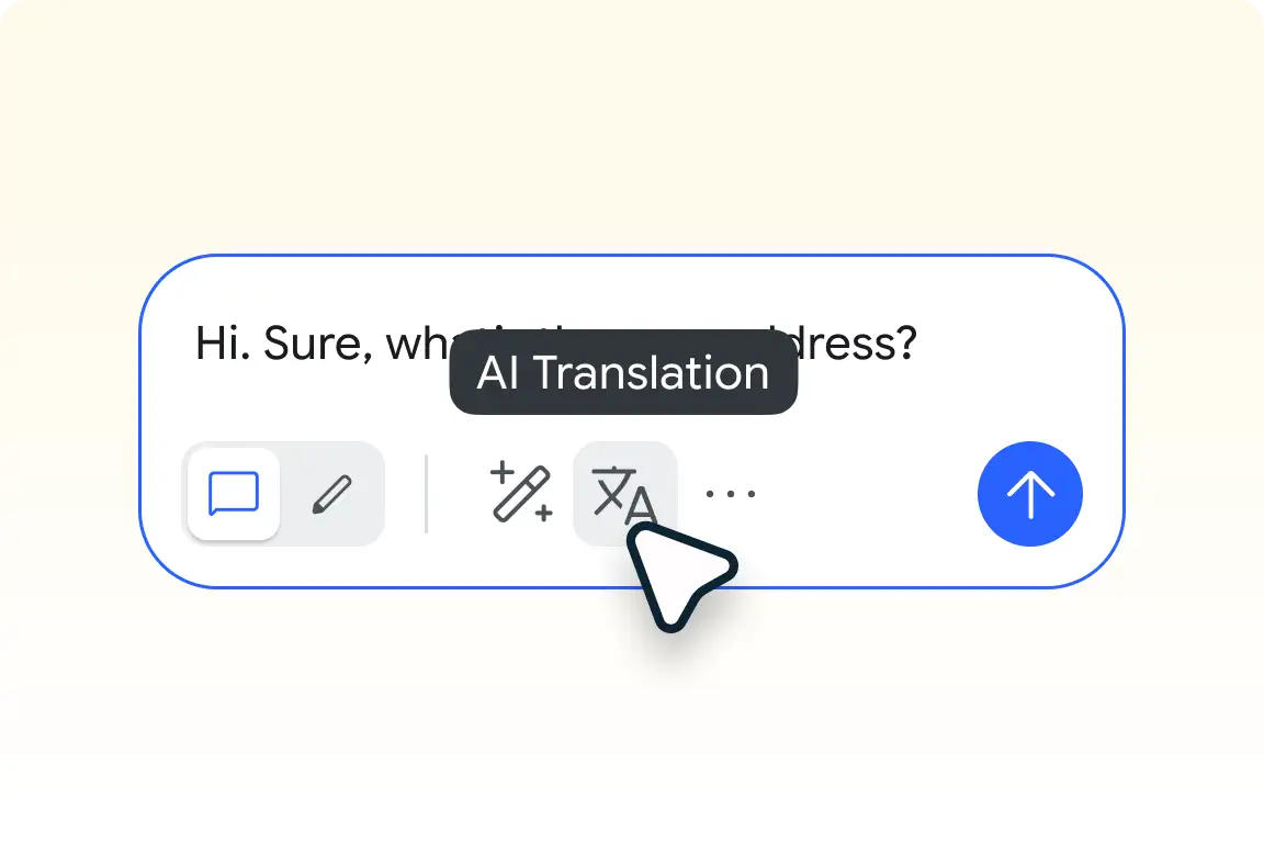 Operator clicking AI Translation in the Smartsupp inbox