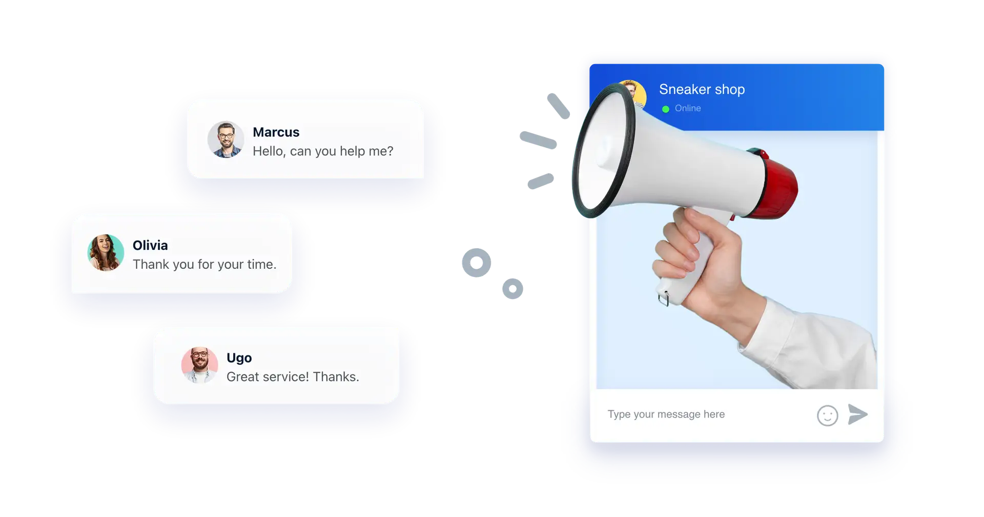 A live chat in customer service