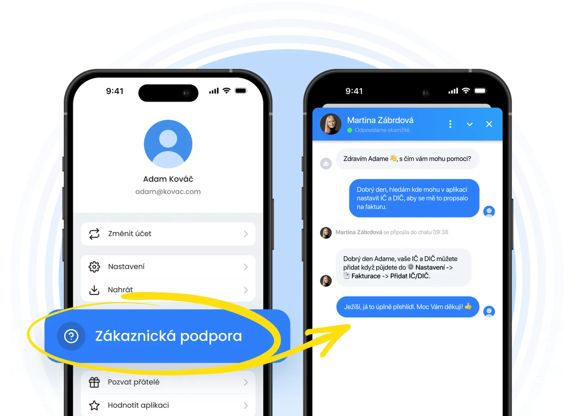Komunikujte se zákazníky přímo ve vaší mobilní aplikaci
