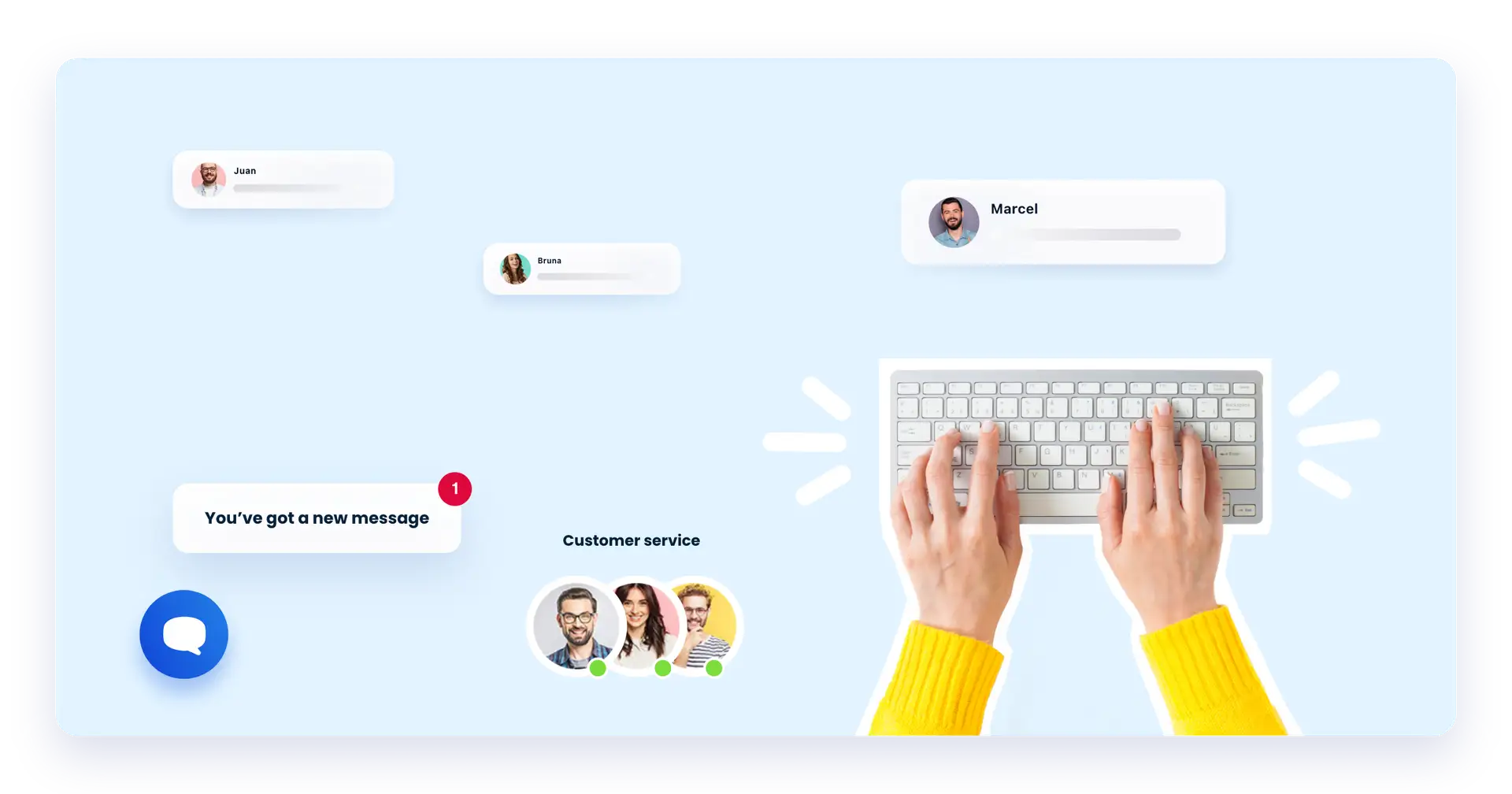 A live chat in customer service