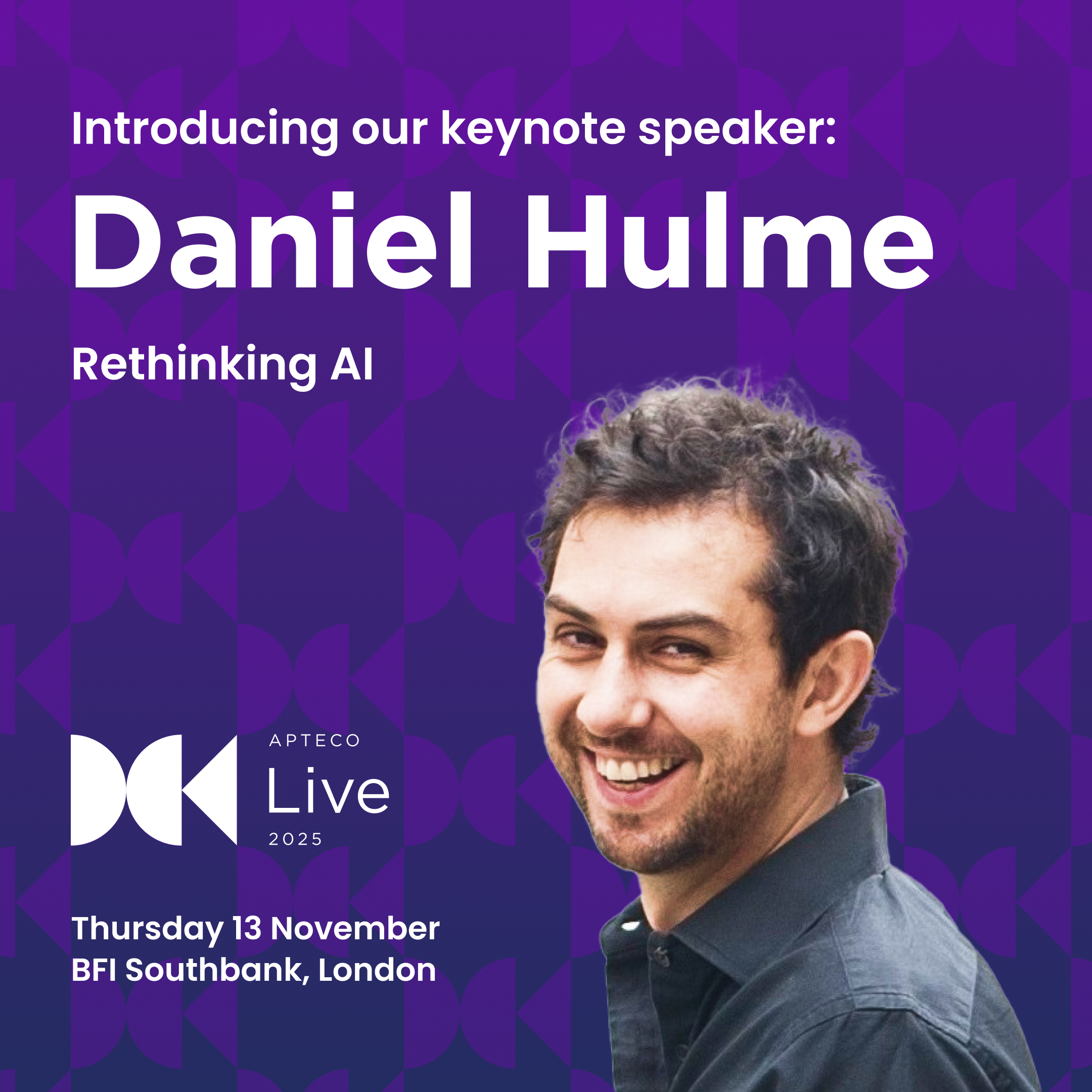 Apteco Live 2025 keynote speaker Daniel Hulme