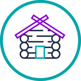 A log cabin in the woods