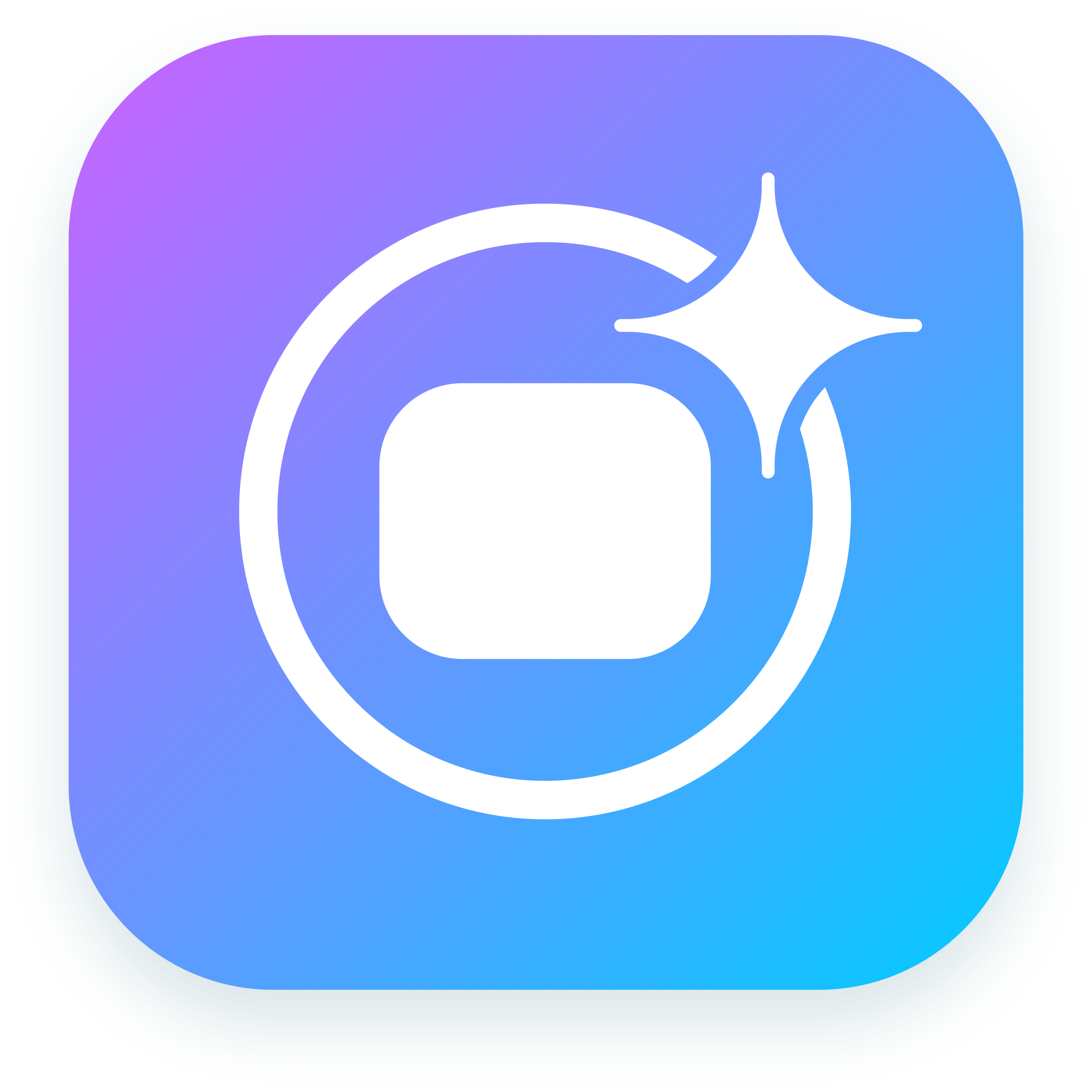 A blue and purple Orin AI icon with a white rounded rectangle inside a circle, topped by a star-like sparkle.