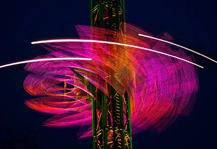 Digital swirl around tower