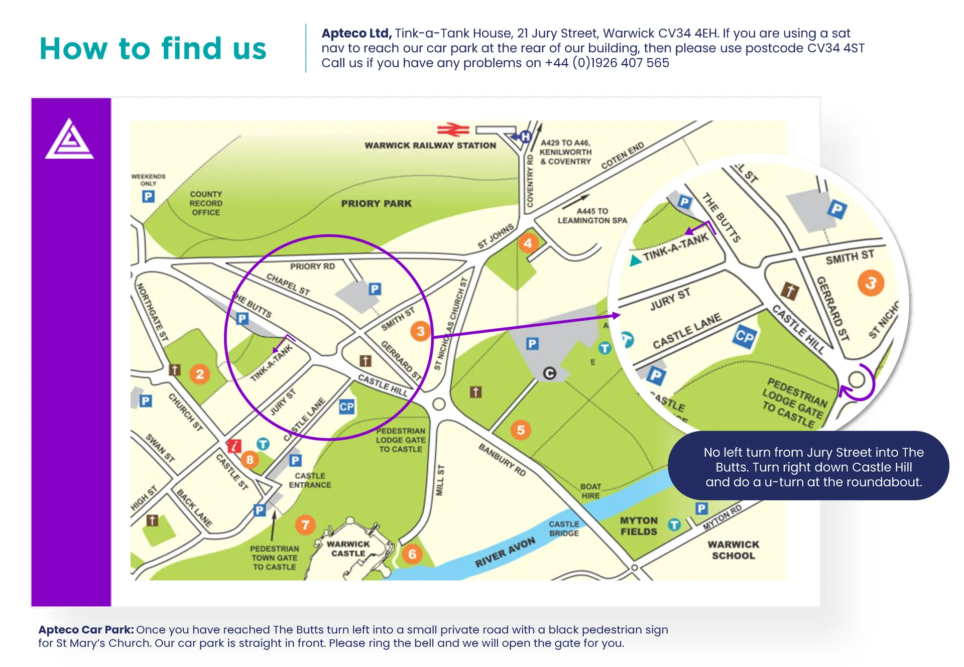 Apteco car park map