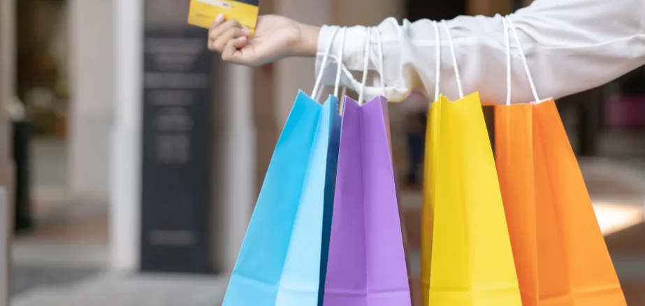Woman carrying shopping bags