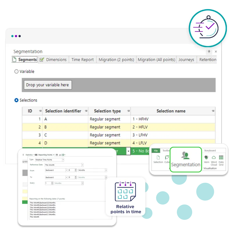 Relative time points in segmentation tool