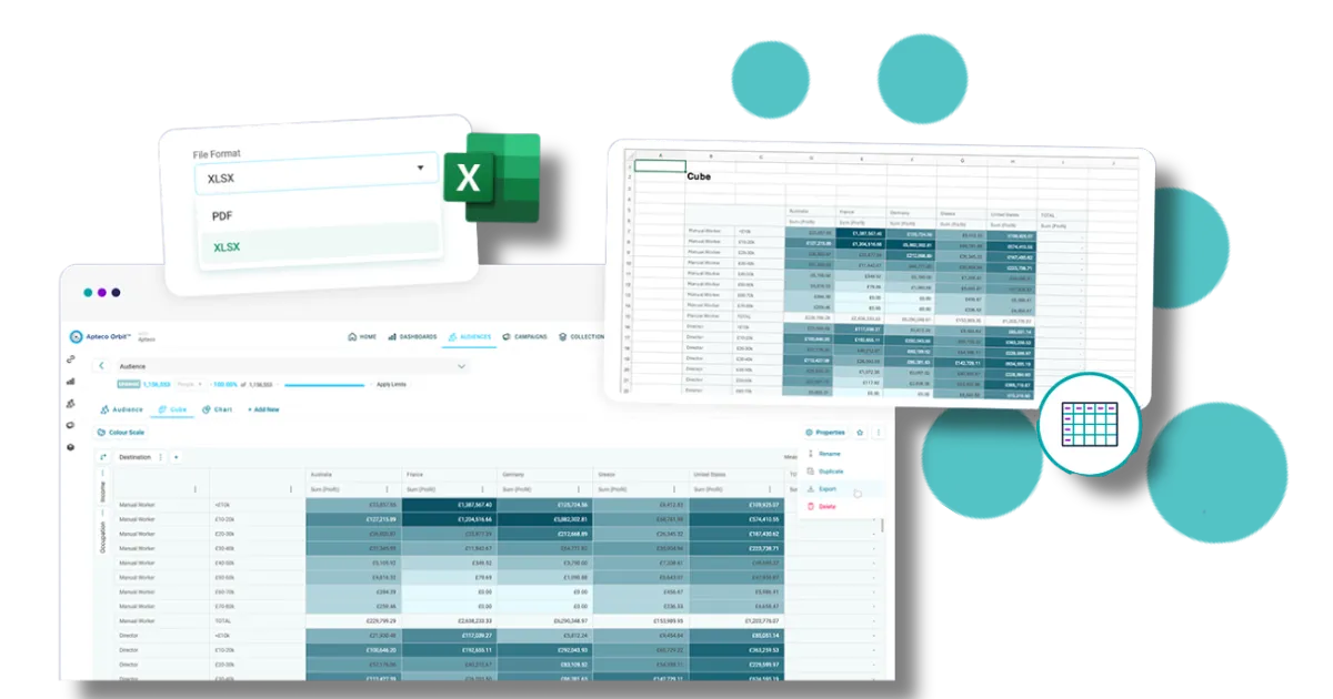 Export cubes directly to Excel 