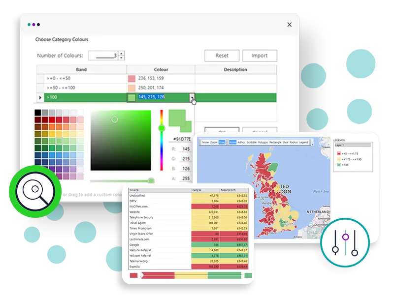 Custom colours and labels in map thematics