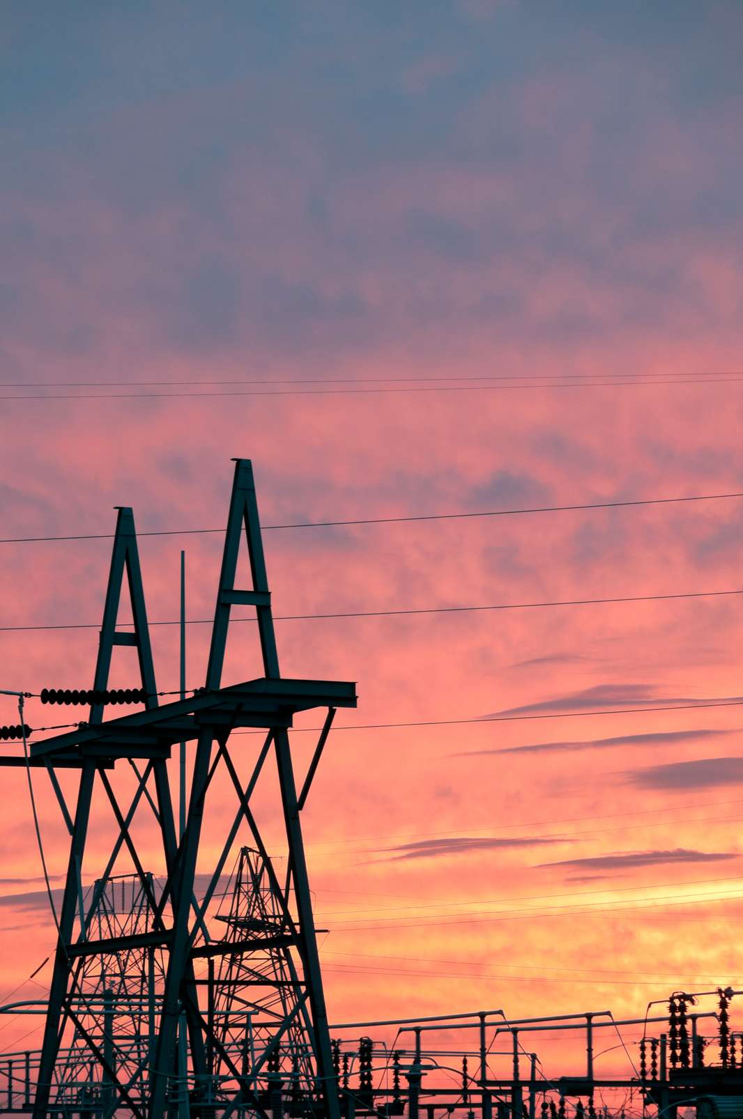 Energy Infrastructure on a sunset