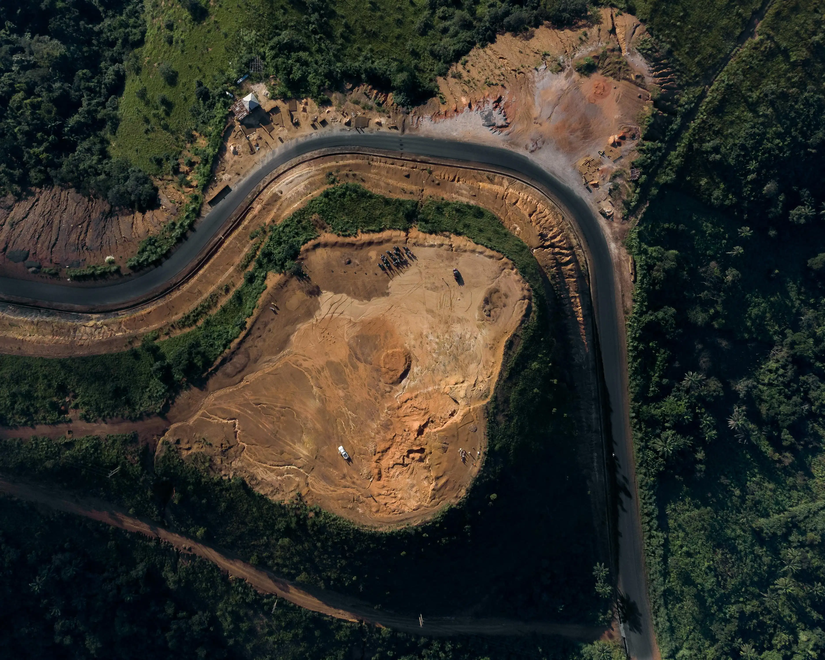 drone shot of rolling hills
