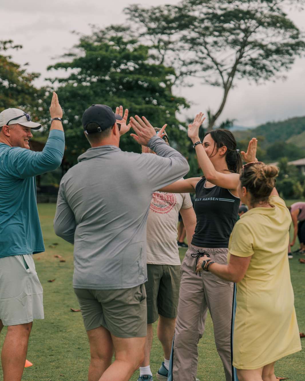 keel team sharing high-fives
