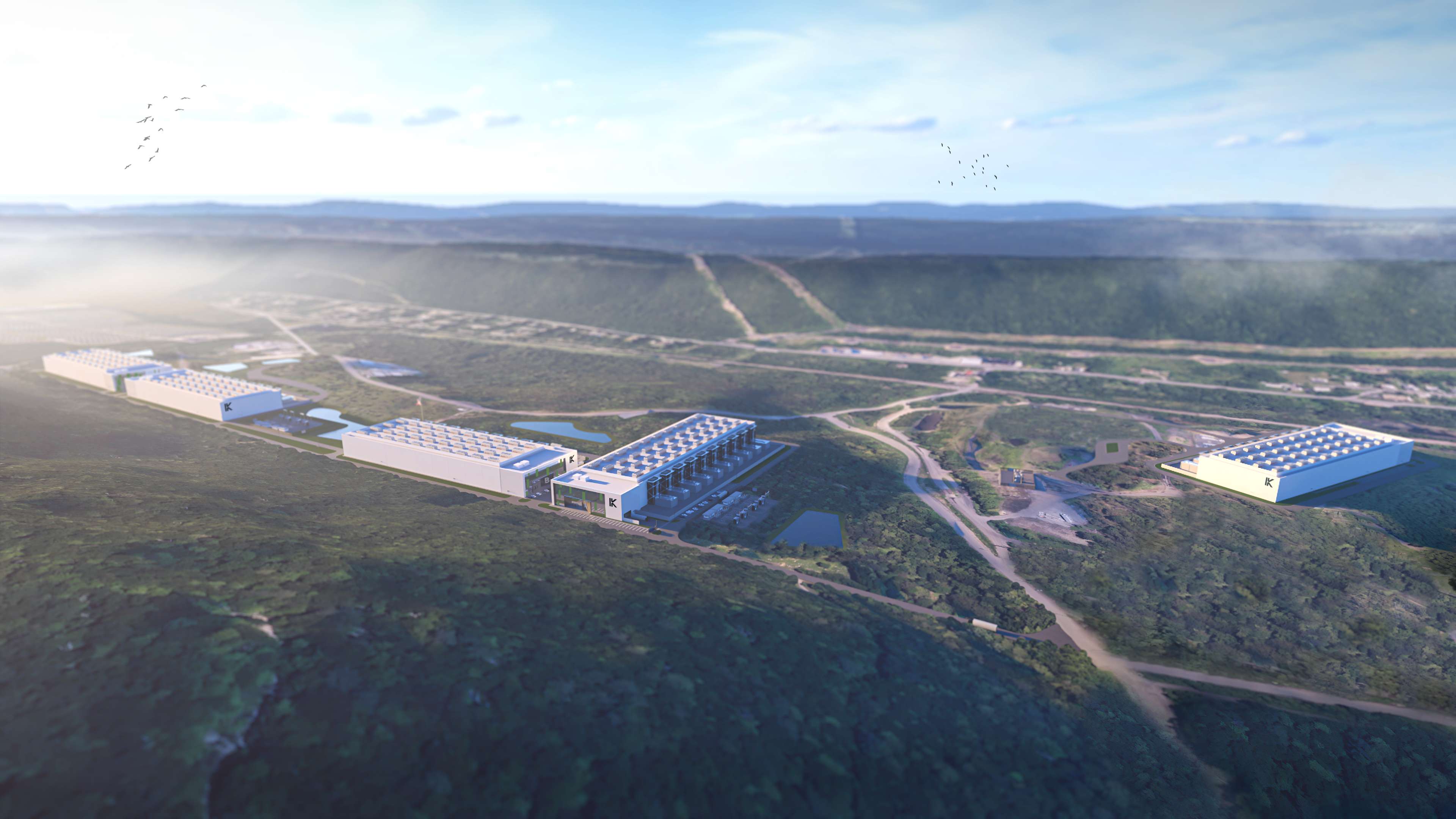 Large areal shot of panther creek