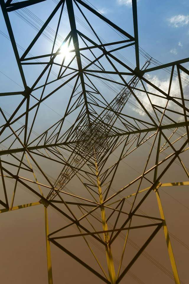 Image of power grid from below