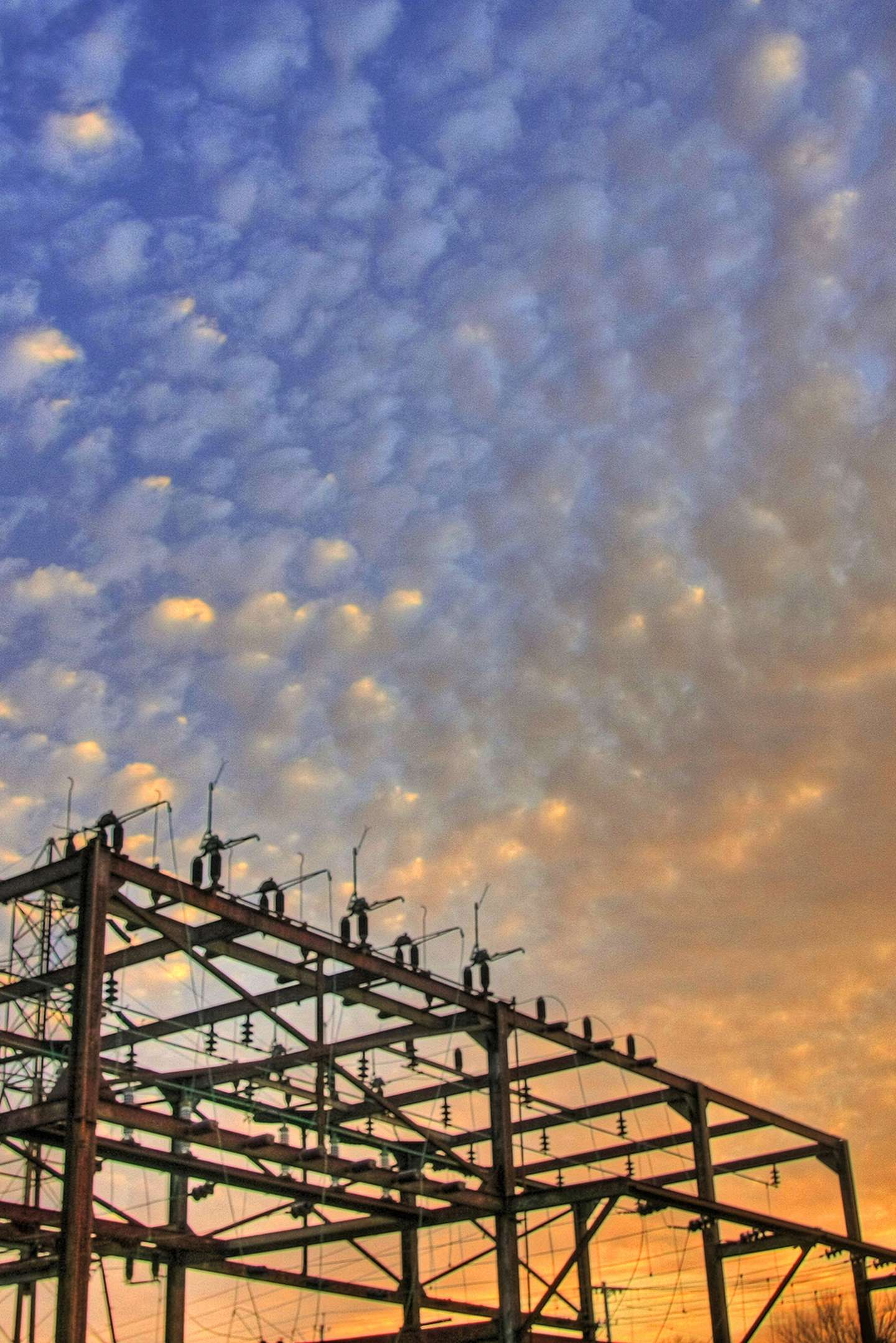 Substation on a sunset