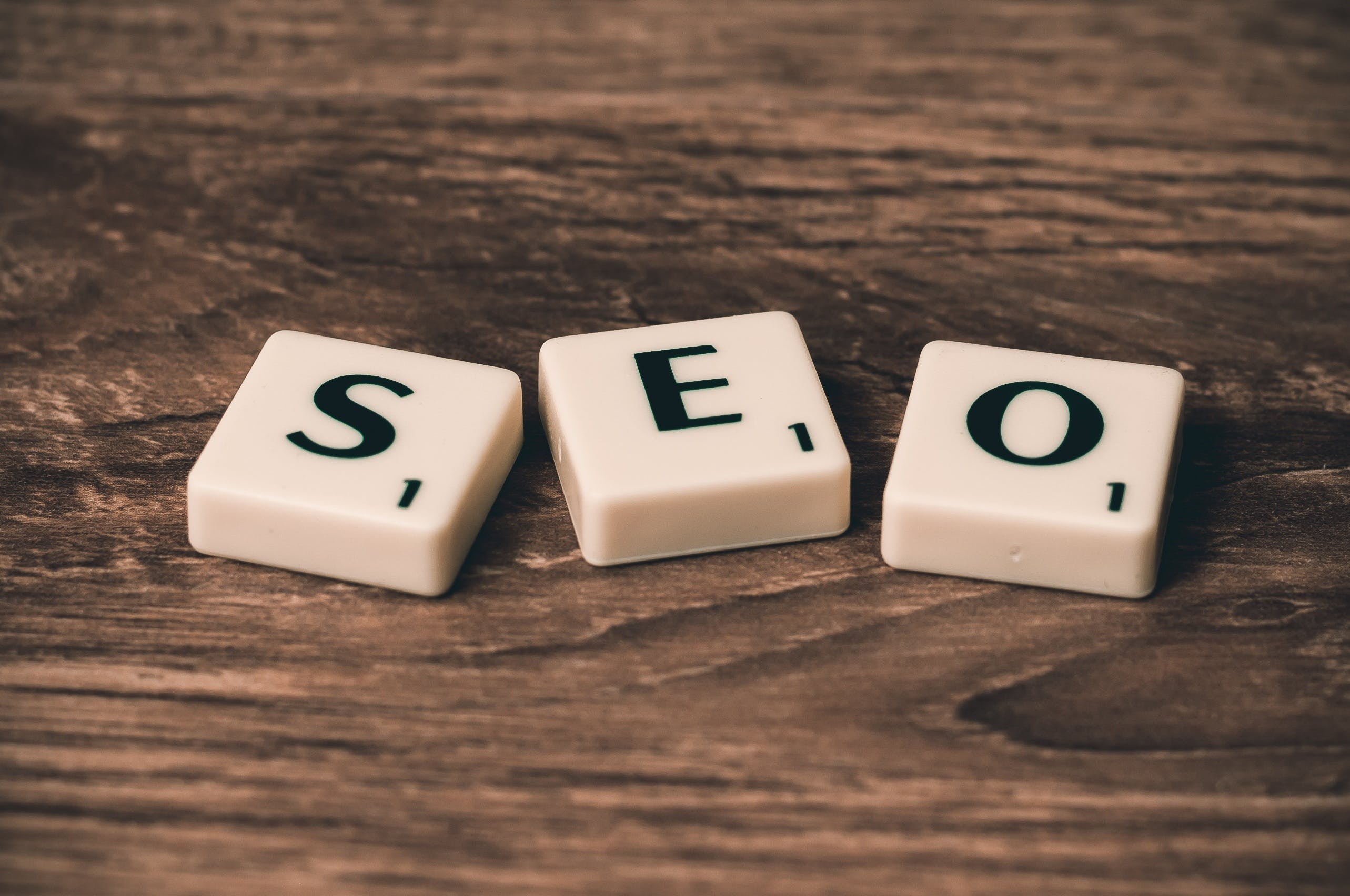 scrabble letters that spell SEO
